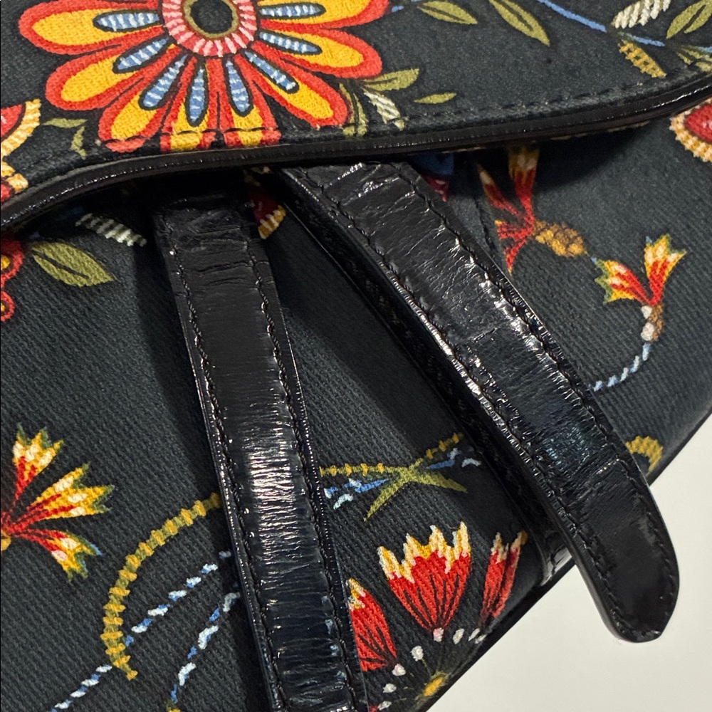 Christian Dior Floral Canvas and Leather Saddle Bag - Picture 5 of 17